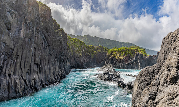 Northern Coast of Sao Jorge at Piscina Natural Simao Dias (Azores islands) 