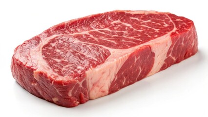 Fototapeta premium wagyu beef steak on a white background for placement in menus and restaurant advertising