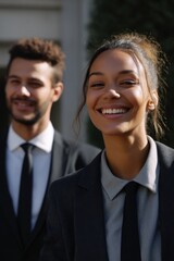 Fototapeta premium Businesswoman and Man in Suits