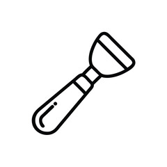 Black Outline Silhouette Illustration Of A Bottle Opener For Graphic Design Needs