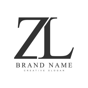 ZL trendy logotype template. Initial letter z and l classic font style. Creative logo for company name or identity.