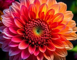 A close-up of a flower with intricate details and vivid colors.