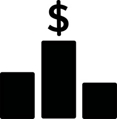 Earn money chart vector icon. Dollar statistics graph simple line vector icon. Vector graphics and not AI. Symbol, logo illustration. Replaceable vector design.