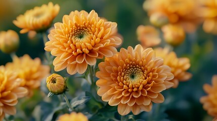 オレンジ色の菊の花
