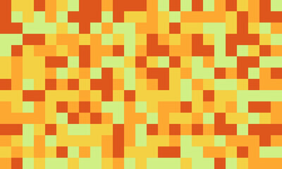 Abstract pixel art background. Warm, vibrant hues of orange and yellow create a dynamic, energetic texture. Ideal for website banners, presentations, or digital art projects.