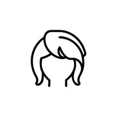 Woman Haircut Icon Trendy Hairstyle Simple Style Outline Vector Illustration