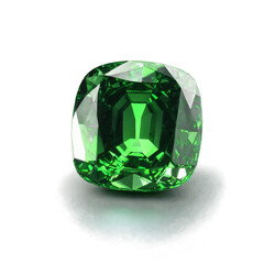 Fototapeta premium Diopside stone in rectangle shape 3D on transparent transparent background isolated png stock