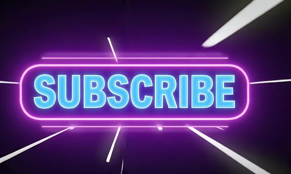 Neon subscribe button with motion blur.