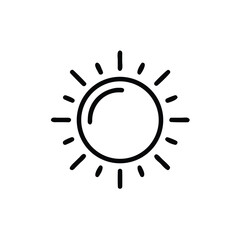 Minimalist Sun Icon Illustration With Rays Black And White Summer Symbol