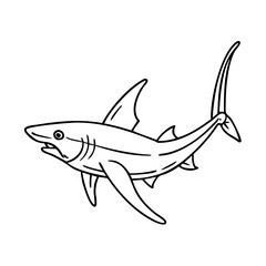 thresher shark icon, thresher shark vector illustration-simple illustration of thresher shark, perfect for thresher shark logos and icons