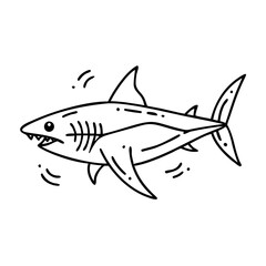 mako shark icon, mako shark vector illustration-simple illustration of mako shark, perfect for mako shark logos and icons