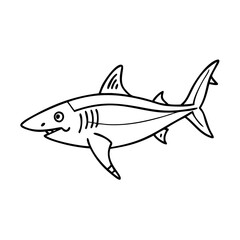 mako shark icon, mako shark vector illustration-simple illustration of mako shark, perfect for mako shark logos and icons