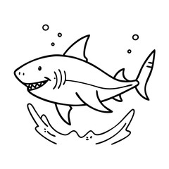 great white shark icon, great white shark vector illustration-simple illustration of great white shark, perfect for great white shark logos and icons