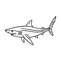Fototapeta premium mako shark icon, mako shark vector illustration-simple illustration of mako shark, perfect for mako shark logos and icons