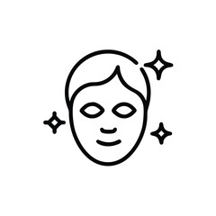 Facial Treatment And Skincare Routine Concept With Glowing Sparkles Line Art