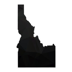 Abstract Polygon - Low Poly Color Black Idaho map. Vector Illustration eps10.	
