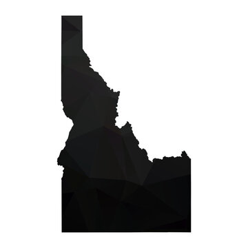 Abstract Polygon - Low Poly Color Black Idaho map. Vector Illustration eps10.	
