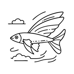 Naklejka premium flying fish icon, flying fish vector illustration-simple illustration of flying fish, perfect for flying fish logos and icons