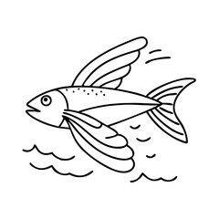 flying fish icon, flying fish vector illustration-simple illustration of flying fish, perfect for flying fish logos and icons