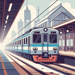 Naklejka premium cool train image vector