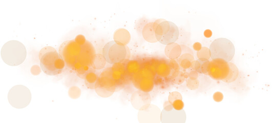 Beautiful bokeh effect featuring glowing orbs and soft sparkles in a vibrant orange-yellow composition. © Orange Sky