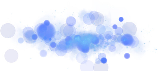 A captivating and mesmerizing blue bokeh effect showcasing glowing orbs along with soft sparkles on a clear background