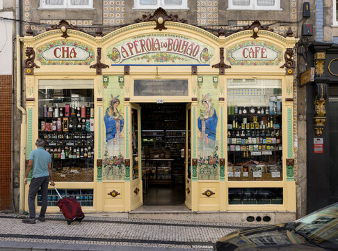 Porto, Portugal - 10.10.2024: A Perola do Bolhao grocery store. This historical shop dedicated to sell traditional Portuguese products.