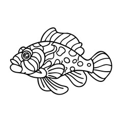 mandarin fish icon, mandarin fish vector illustration-simple illustration of mandarin fish, perfect for mandarin fish logos and icons