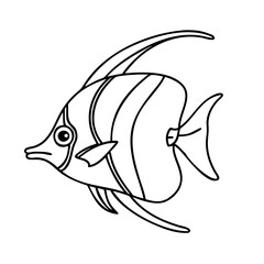 moorish idol icon, moorish idol vector illustration-simple illustration of moorish idol, perfect for moorish idol logos and icons