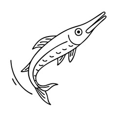garfish icon, garfish vector illustration-simple illustration of garfish, perfect for garfish logos and icons