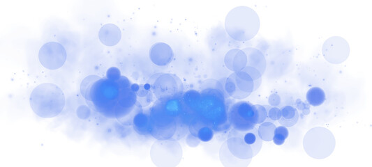 Blue bokeh effect with glowing orbs and soft sparkles, ideal for elegant designs and artistic creations