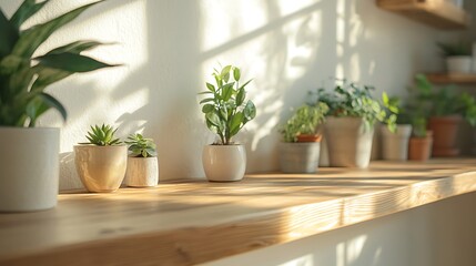 窓辺に並ぶ観葉植物の鉢植え