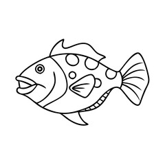triggerfish icon, triggerfish vector illustration-simple illustration of triggerfish, perfect for triggerfish logos and icons
