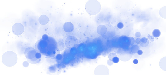 A beautiful composition of blue orbs and sparkles, enhanced by dreamy bokeh on a transparent background