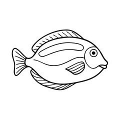 surgeonfish tang icon, surgeonfish tang vector illustration-simple illustration of surgeonfish tang, perfect for surgeonfish tang logos and icons