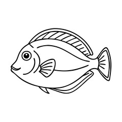 surgeonfish tang icon, surgeonfish tang vector illustration-simple illustration of surgeonfish tang, perfect for surgeonfish tang logos and icons