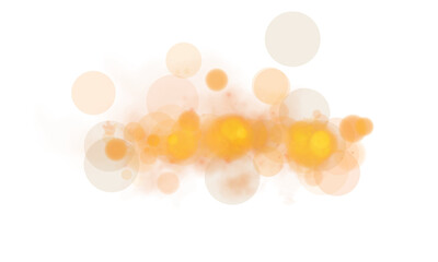 A soft orange bokeh effect featuring glowing orbs and sparkles beautifully set against a transparent background