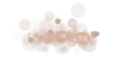 A mesmerizing chocolate brown bokeh effect featuring glowing orbs and soft sparkles on a transparent background.