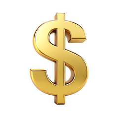  golden dollar symbol isolated on white background  PNG , AI  GENERATED