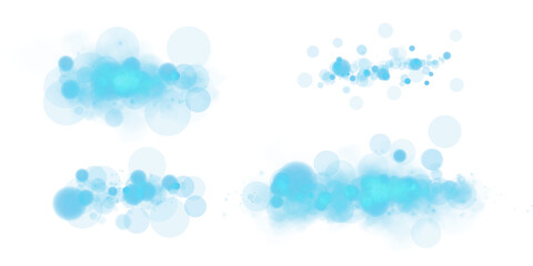 A soft blue bokeh effect is beautifully created with glowing orbs, sparkles, all presented on a transparent backdrop