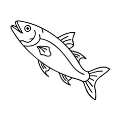 bluefish icon, bluefish vector illustration-simple illustration of bluefish, perfect for bluefish logos and icons