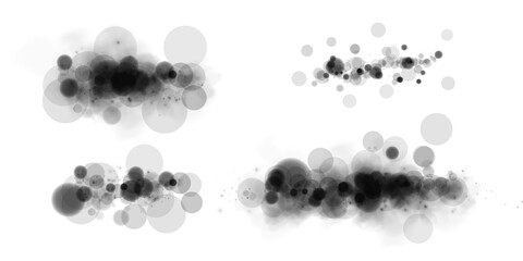 A stunning bokeh effect is created featuring glowing orbs and soft sparkles presented in black and white tones