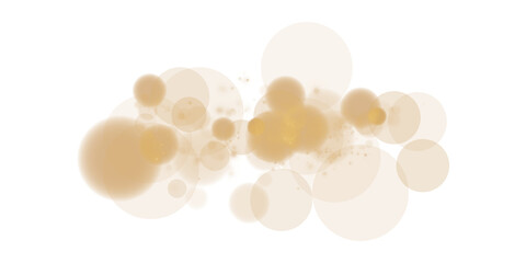 A soft bokeh effect featuring glowing orbs and sparkles in a warm beige color palette on a transparent background.