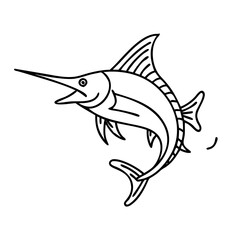 marlin icon, marlin vector illustration-simple illustration of marlin, perfect for marlin logos and icons