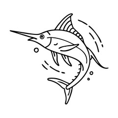Fototapeta premium marlin icon, marlin vector illustration-simple illustration of marlin, perfect for marlin logos and icons