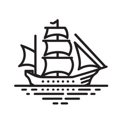 vector illustration of a ship