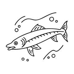 barracuda icon, barracuda vector illustration-simple illustration of barracuda, perfect for barracuda logos and icons