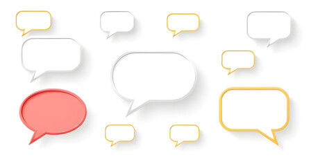 set of colorful speech bubbles