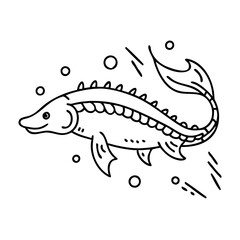 sturgeon icon, sturgeon vector illustration-simple illustration of sturgeon, perfect for sturgeon logos and icons
