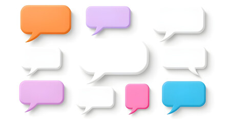 set of colorful speech bubbles